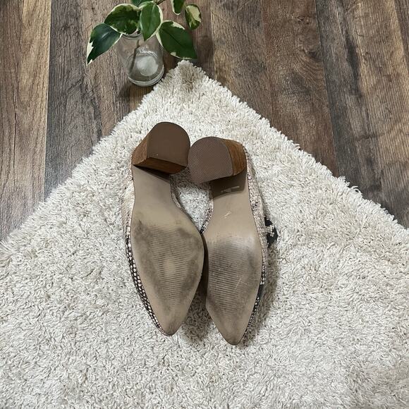 Steven Steve Madden Bold Edgy Snakeskin Print Faux Leather Nellie Heel Mules - Picture 7 of 8